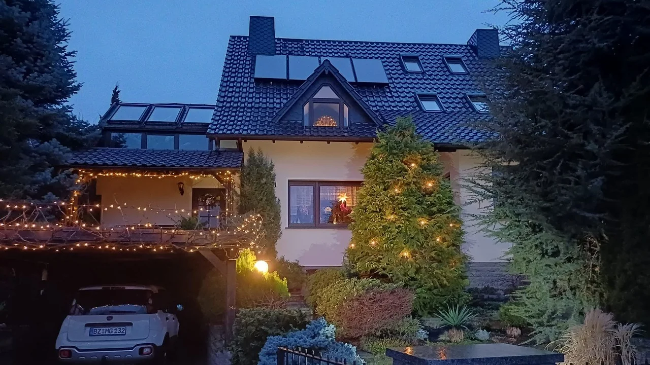 Pension Kubenz in stimmungsvoller Abendbeleuchtung